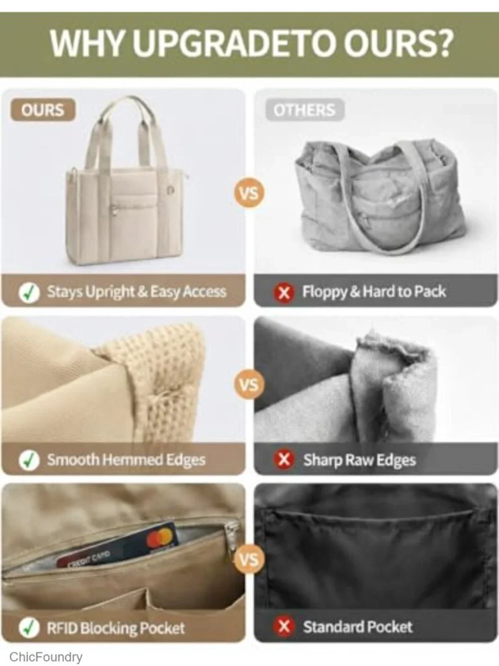 Lightweight Puffer Tote Bag Women Work Crossbody Laptop Zip